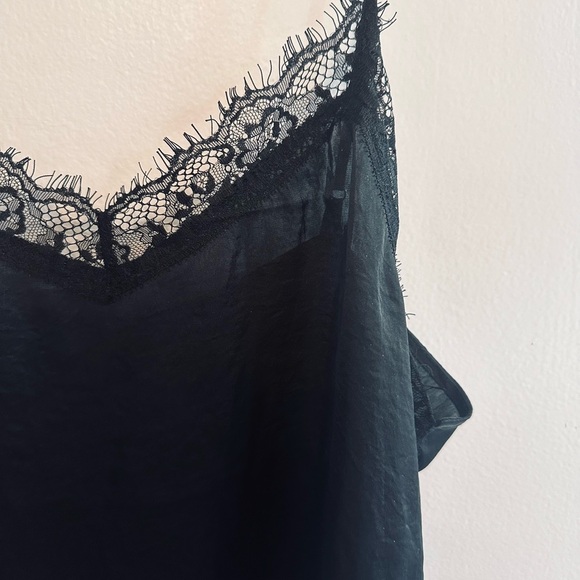 Wild Fable Black Silky Lace Trim Cami Top, XXL - Picture 2 of 5
